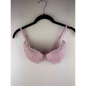 Juicy Couture‎ Pink Lace Push Up Bra 34B Underwire Adjustable Straps